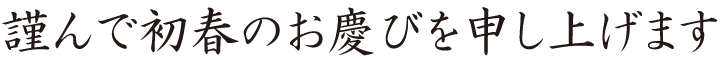 謹んで初春のお慶びを申し上げます